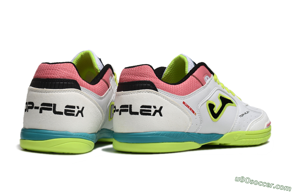 Joma Top Flex 920 IC Indoor & Futsal Soccer Shoes - White/Yellow/Blue 6