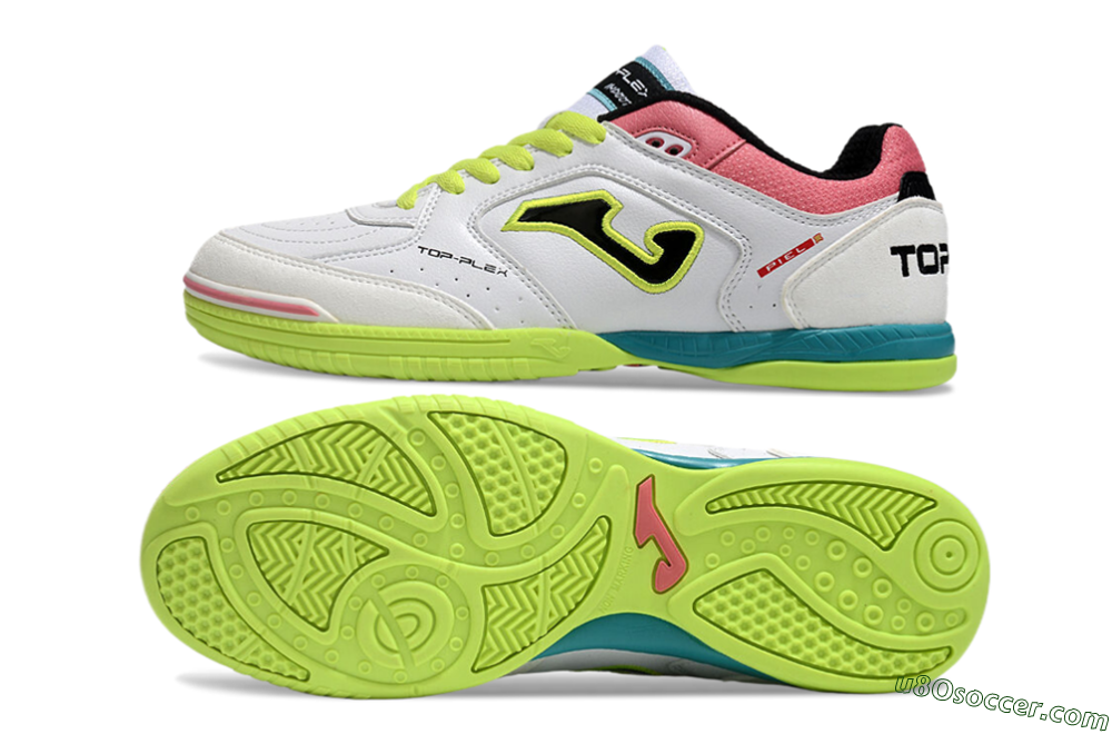 Joma Top Flex 920 IC Indoor & Futsal Soccer Shoes - White/Yellow/Blue 0