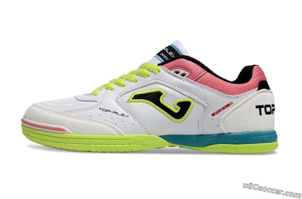 Joma Top Flex 920 IC Indoor & Futsal Soccer Shoes - White/Yellow/Blue 2