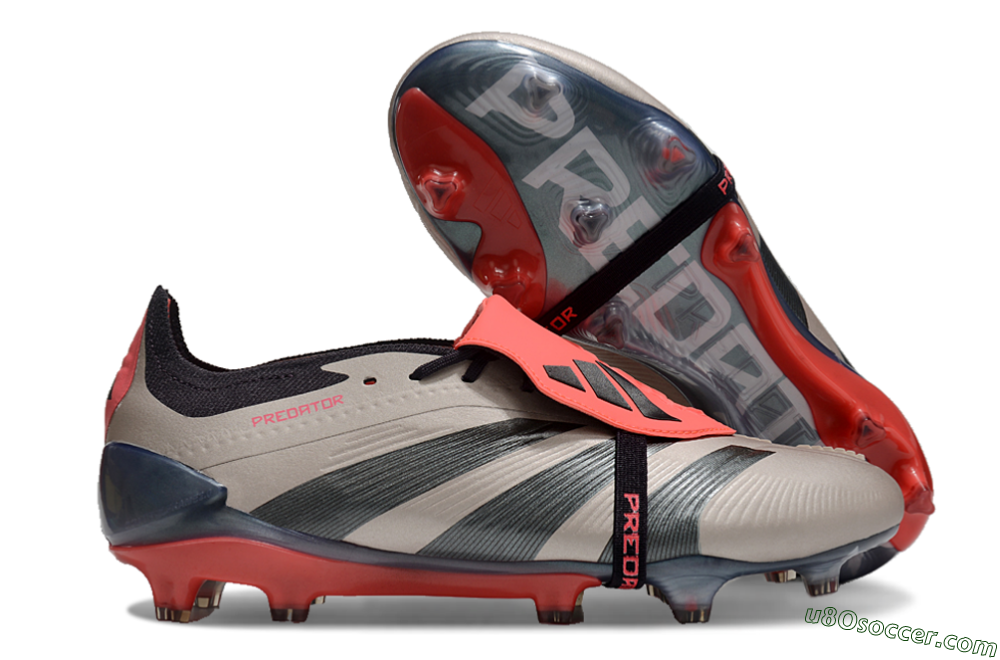 Adidas Predator Elite Foldover Tongue FG Firm Ground Soccer Cleats - Platinum Metallic/Aurora Black/Carbon 1