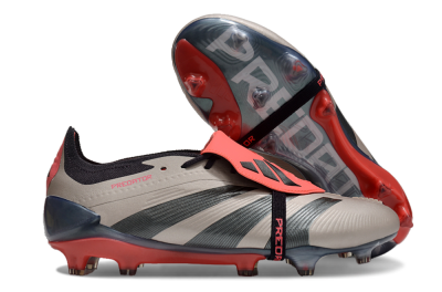 Adidas Predator Elite Foldover Tongue FG Firm Ground Soccer Cleats - Platinum Metallic/Aurora Black/Carbon