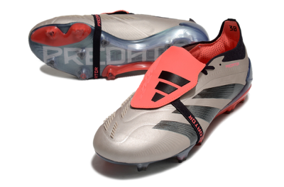 Adidas Predator Elite Foldover Tongue FG Firm Ground Soccer Cleats - Platinum Metallic/Aurora Black/Carbon