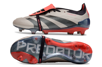 Adidas Predator Elite Foldover Tongue FG Firm Ground Soccer Cleats - Platinum Metallic/Aurora Black/Carbon