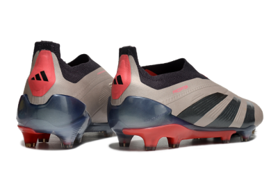 Adidas Predator Elite Laceless FG Firm Ground Soccer Cleats - Platinum Metallic/Aurora Black/Carbon