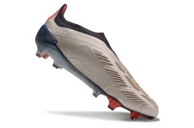 Adidas Predator Elite Laceless FG Firm Ground Soccer Cleats - Platinum Metallic/Aurora Black/Carbon