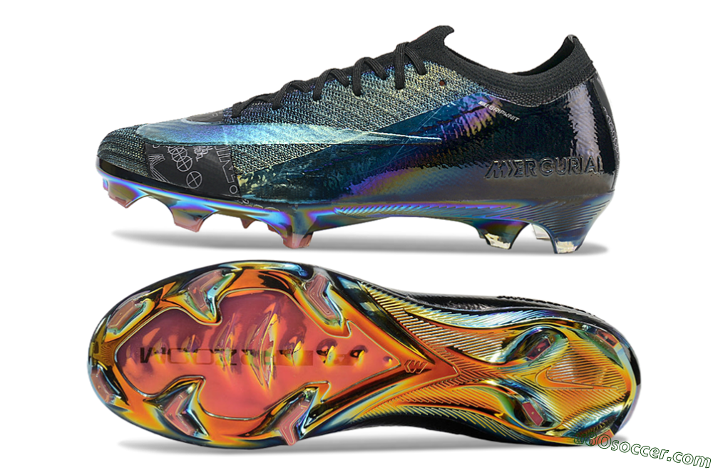 Nike Air Zoom Mercurial Vapor 15 Elite FG Firm Ground Soccer Cleats - Blue/Black/Gold 0