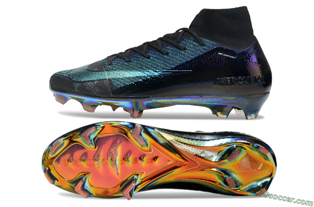 Nike Air Zoom Mercurial Superfly 9 Elite FG Firm Ground Soccer Cleats - Metal Blue/Black 6
