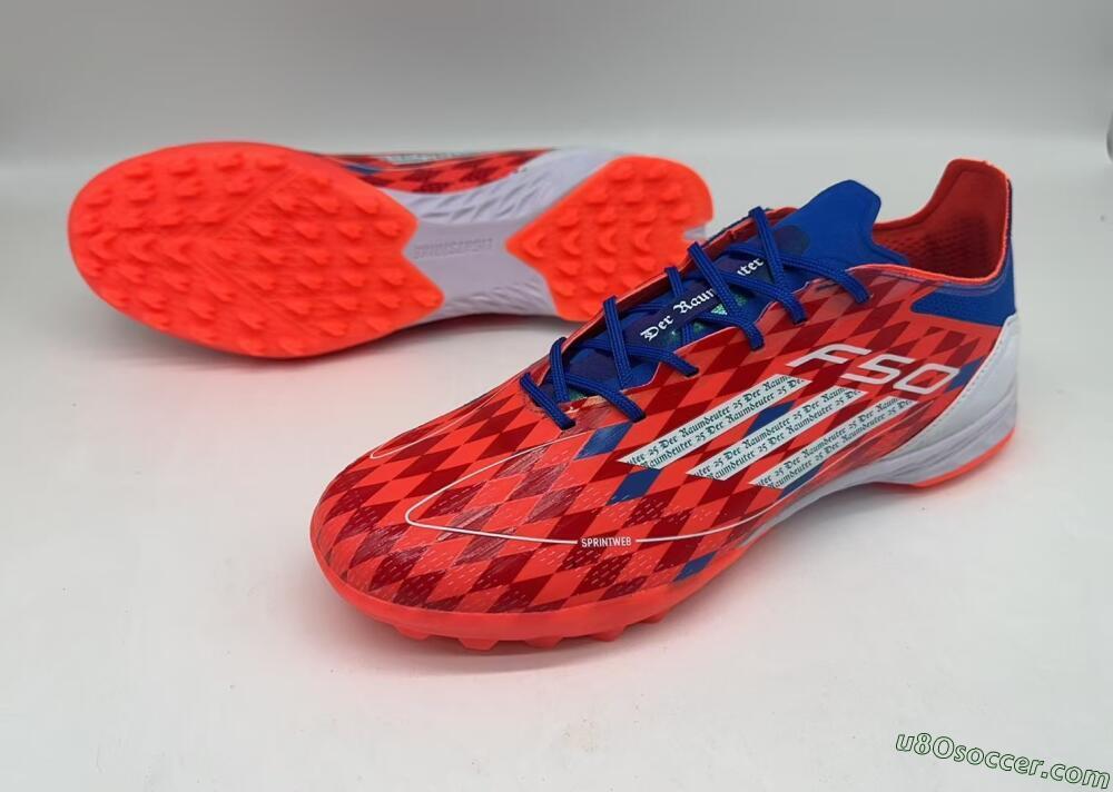Thomas Müller x Adidas F50 Elite Raumdeuter TF Artificial Turf Soccer Shoes - Red/Blue/White