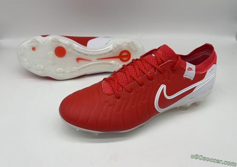 Nike Tiempo Legend 10 Elite FG Firm Ground Soccer Cleats - Red/White