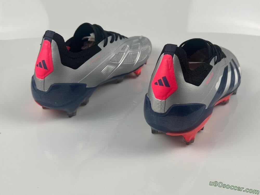 Adidas Predator 24 Elite FG Firm Ground Soccer Cleats - Silver/Blue/Red