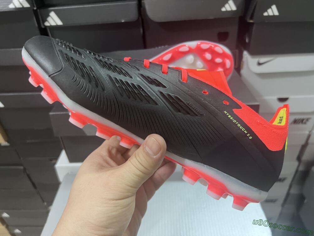 Adidas Predator 24 Elite AG Artificial Grass Soccer Cleats - Black/white/Red/Yellow