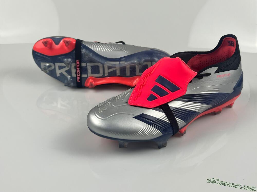 Adidas Predator Elite Foldover Tongue FG Firm Ground Soccer Cleats - Silver/Blue/Red