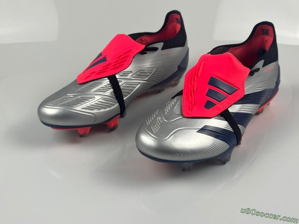 Adidas Predator Elite Foldover Tongue FG Firm Ground Soccer Cleats - Silver/Blue/Red