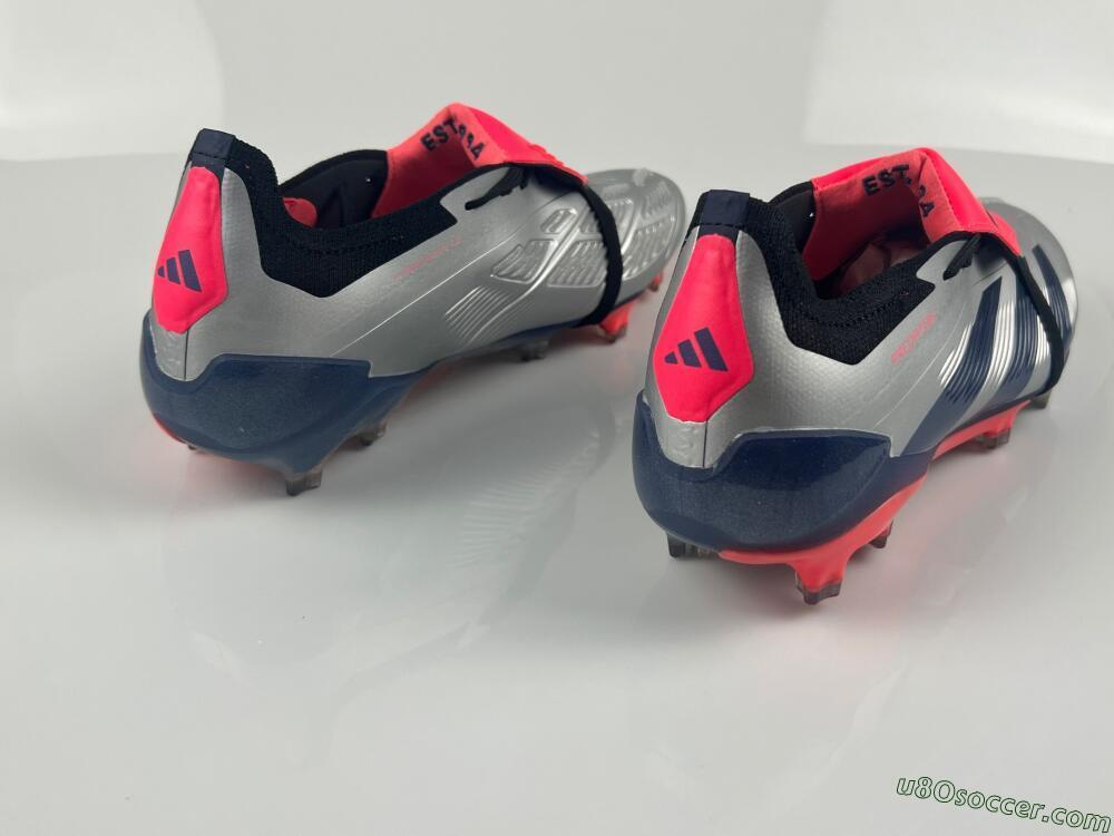 Adidas Predator Elite Foldover Tongue FG Firm Ground Soccer Cleats - Silver/Blue/Red