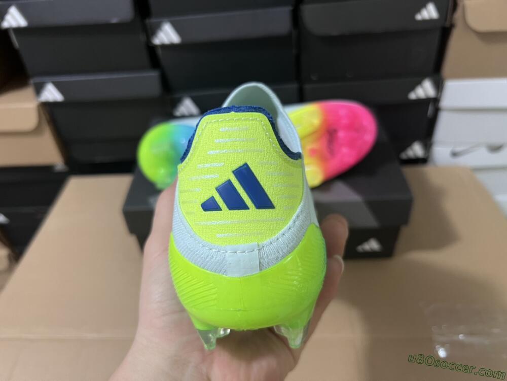 Adidas F50+ Lightstrike Pro Laceless FG Firm Ground Soccer Cleats - Jade/Rainbow