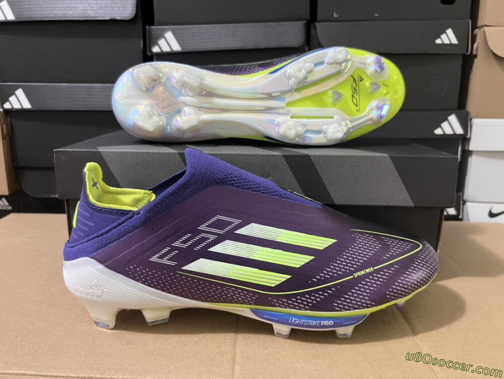 Adidas F50+ Lightstrike Pro FG Firm Ground Soccer Cleats - Purple/Yellow/Blue