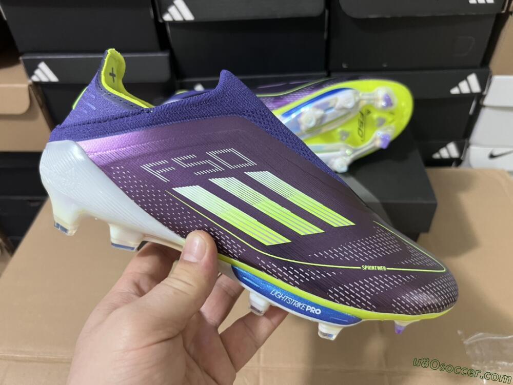 Adidas F50+ Lightstrike Pro FG Firm Ground Soccer Cleats - Purple/Yellow/Blue