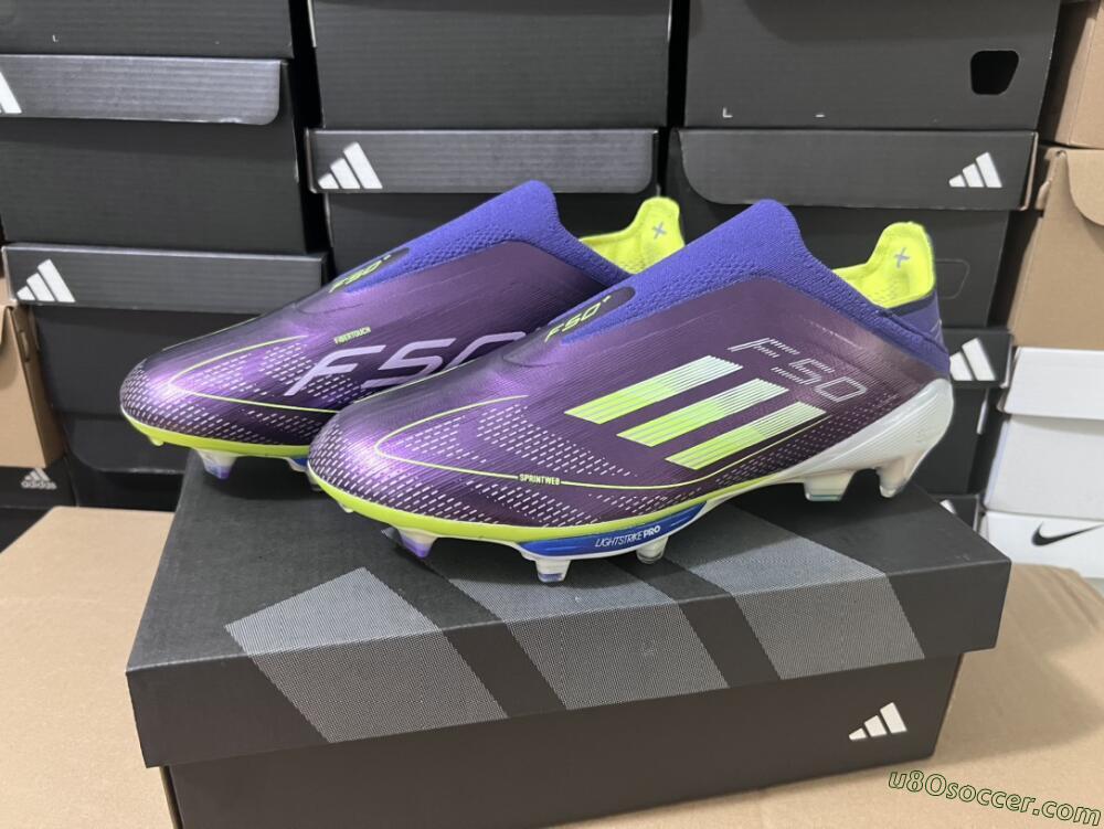 Adidas F50+ Lightstrike Pro FG Firm Ground Soccer Cleats - Purple/Yellow/Blue