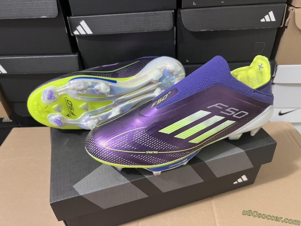 Adidas F50+ Lightstrike Pro FG Firm Ground Soccer Cleats - Purple/Yellow/Blue