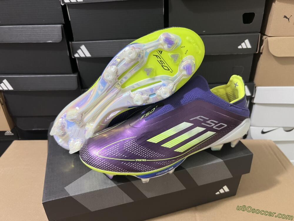 Adidas F50+ Lightstrike Pro FG Firm Ground Soccer Cleats - Purple/Yellow/Blue