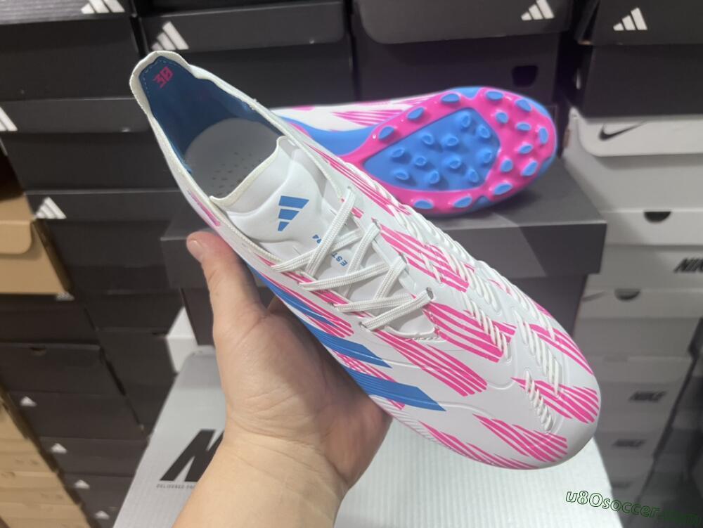 Adidas Predator Elite 24 MG Multi Ground Soccer Cleats - White/Blue/Pink
