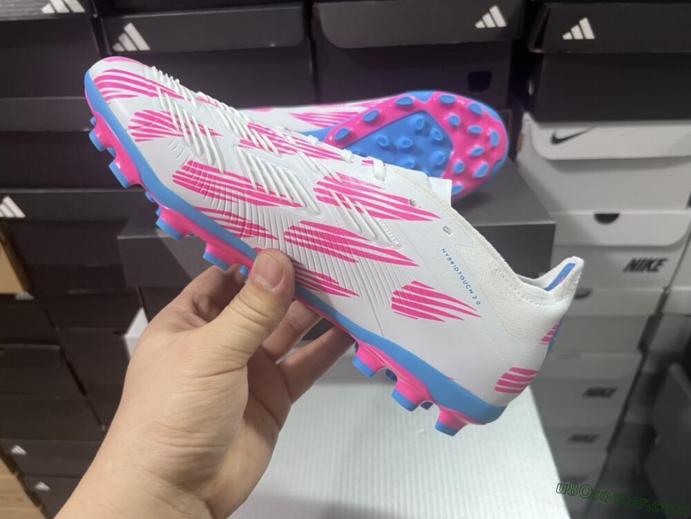 Adidas Predator Elite 24 MG Multi Ground Soccer Cleats - White/Blue/Pink