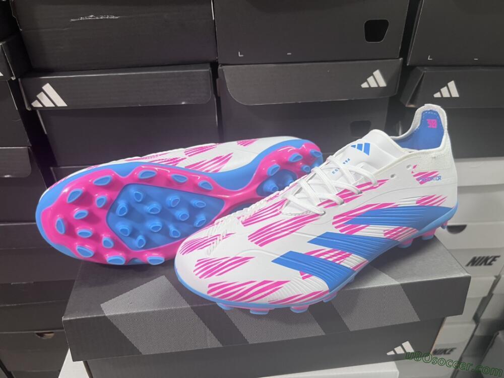 Adidas Predator Elite 24 MG Multi Ground Soccer Cleats - White/Blue/Pink