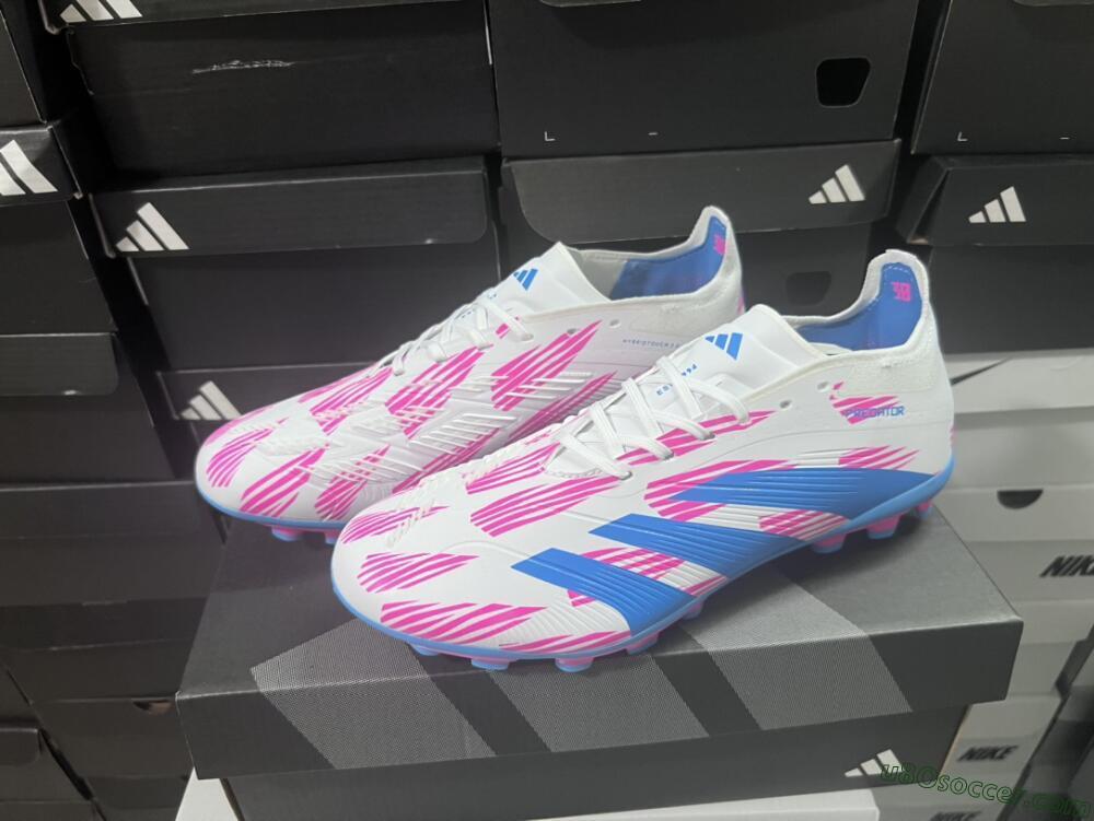 Adidas Predator Elite 24 MG Multi Ground Soccer Cleats - White/Blue/Pink