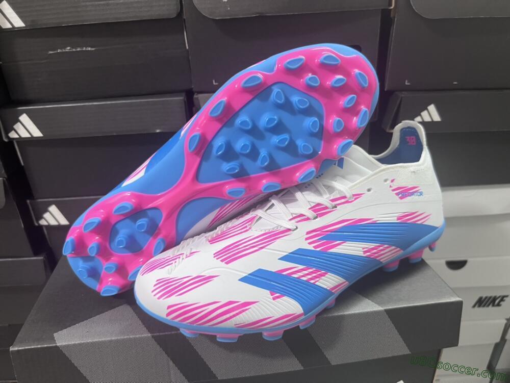 Adidas Predator Elite 24 MG Multi Ground Soccer Cleats - White/Blue/Pink