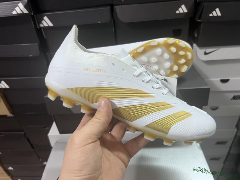 Adidas Predator Elite 24 MG Multi Ground Soccer Cleats - White/Gold