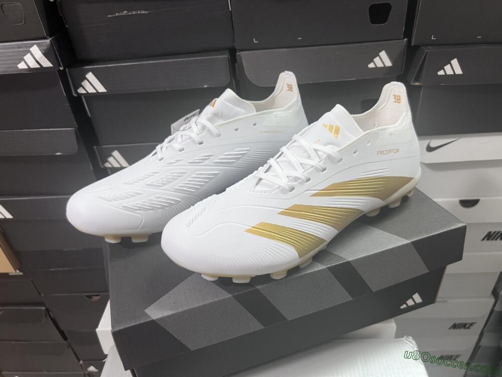 Adidas Predator Elite 24 MG Multi Ground Soccer Cleats - White/Gold