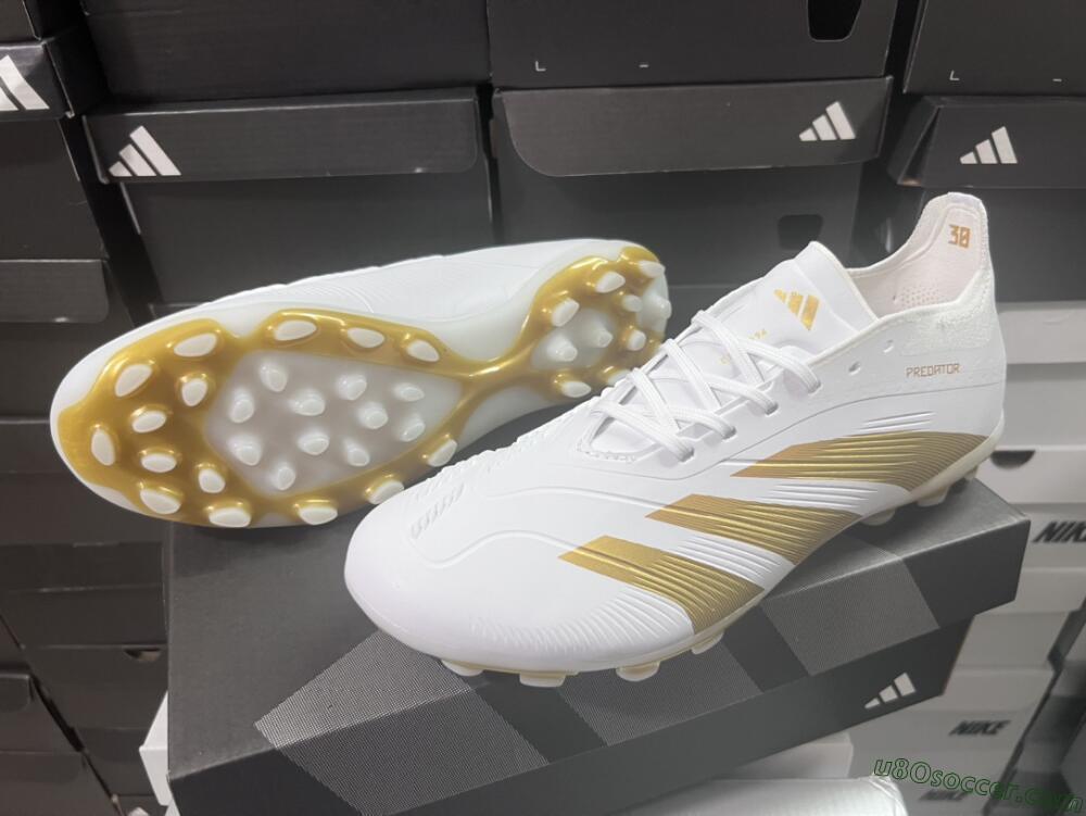 Adidas Predator Elite 24 MG Multi Ground Soccer Cleats - White/Gold