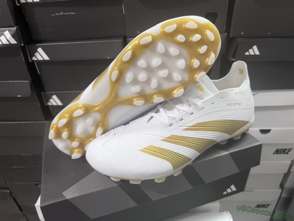 Adidas Predator Elite 24 MG Multi Ground Soccer Cleats - White/Gold