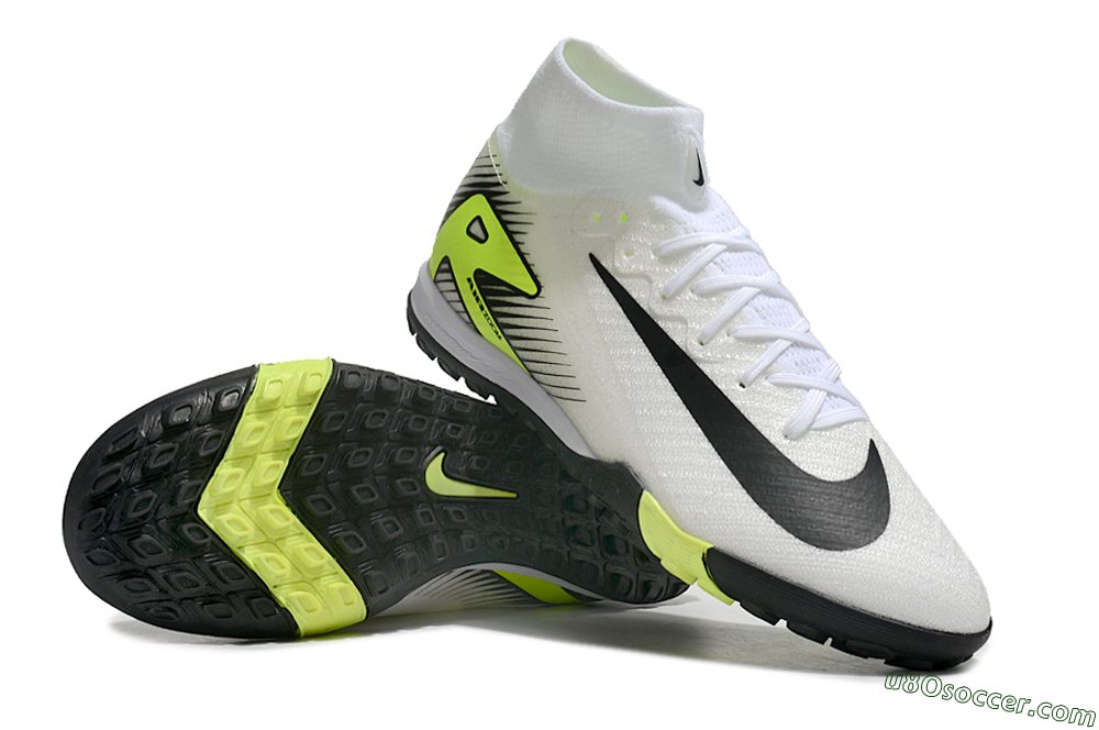 Nike Air Zoom Mercurial Superfly 10 Elite TF Artificial Turf Soccer Shoes - White/Black/Yellow 3