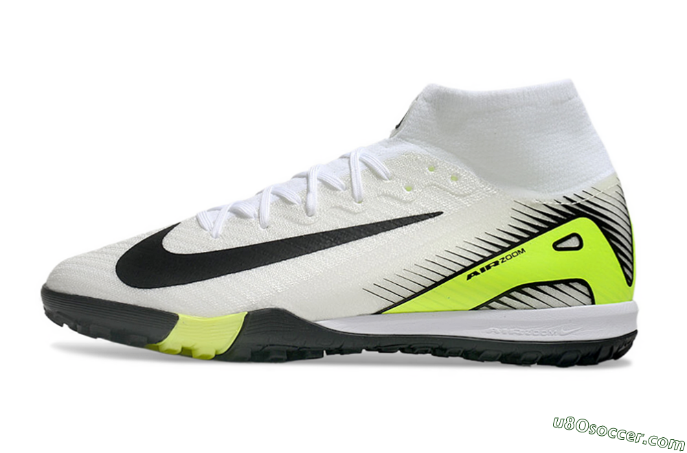 Nike Air Zoom Mercurial Superfly 10 Elite TF Artificial Turf Soccer Shoes - White/Black/Yellow 2