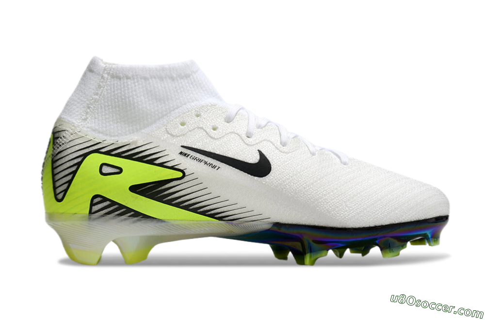 Nike Air Zoom Mercurial Superfly 10 Elite FG Firm Ground Soccer Cleats - White/Black/Yellow/Gold 5