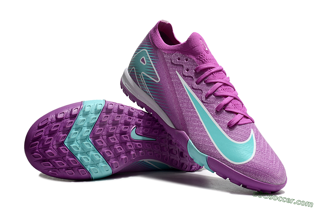 Nike Air Zoom Mercurial Vapor 16 Elite TF Artificial Turf Soccer Shoes - Purple/Jade/White 3