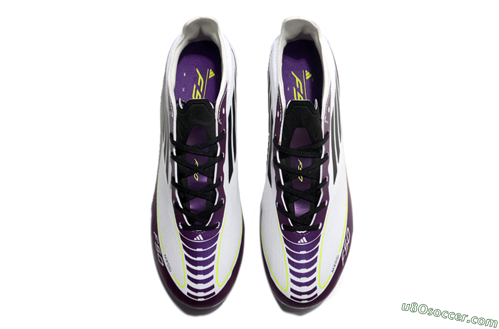 Messi x Adidas F50 Elite MG Multi Ground Soccer Cleats - White/Black/Purple 5