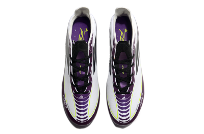 Messi x Adidas F50 Elite MG Multi Ground Soccer Cleats - White/Black/Purple