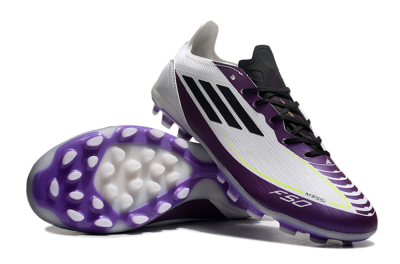 Messi x Adidas F50 Elite MG Multi Ground Soccer Cleats - White/Black/Purple