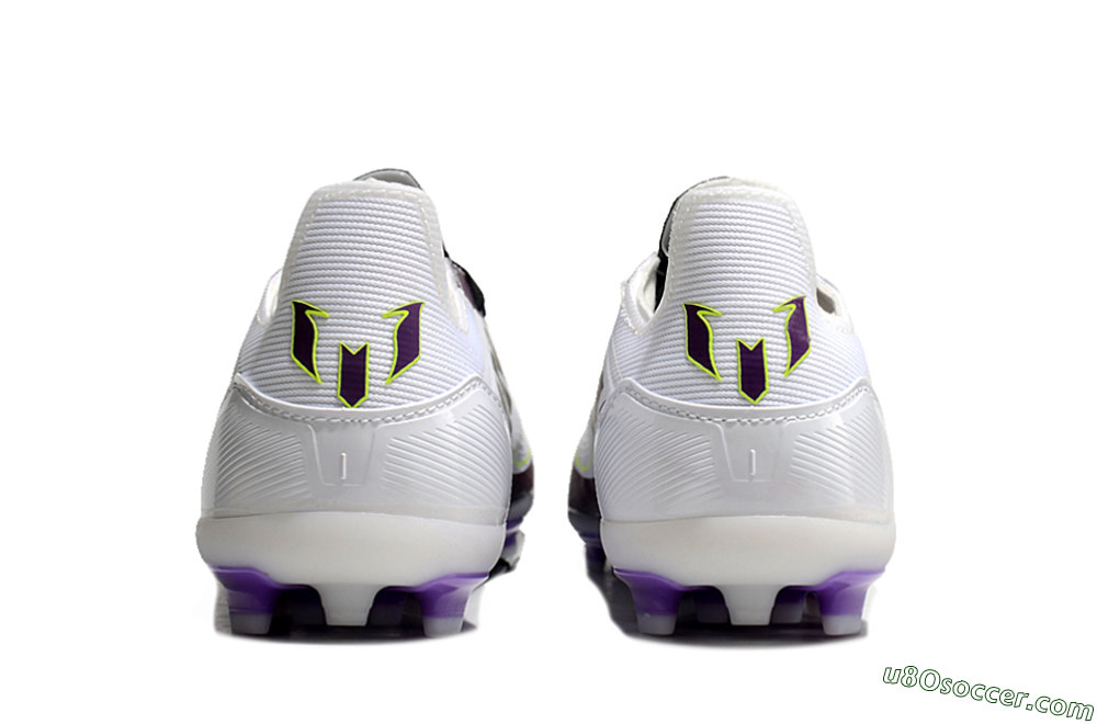 Messi x Adidas F50 Elite MG Multi Ground Soccer Cleats - White/Black/Purple 7