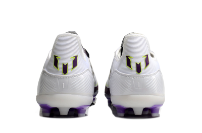 Messi x Adidas F50 Elite MG Multi Ground Soccer Cleats - White/Black/Purple