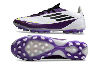 Messi x Adidas F50 Elite MG Multi Ground Soccer Cleats - White/Black/Purple