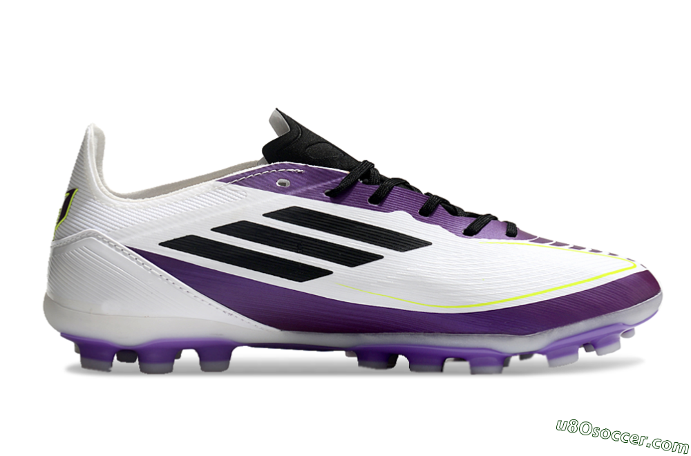Messi x Adidas F50 Elite MG Multi Ground Soccer Cleats - White/Black/Purple 4
