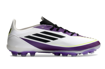 Messi x Adidas F50 Elite MG Multi Ground Soccer Cleats - White/Black/Purple