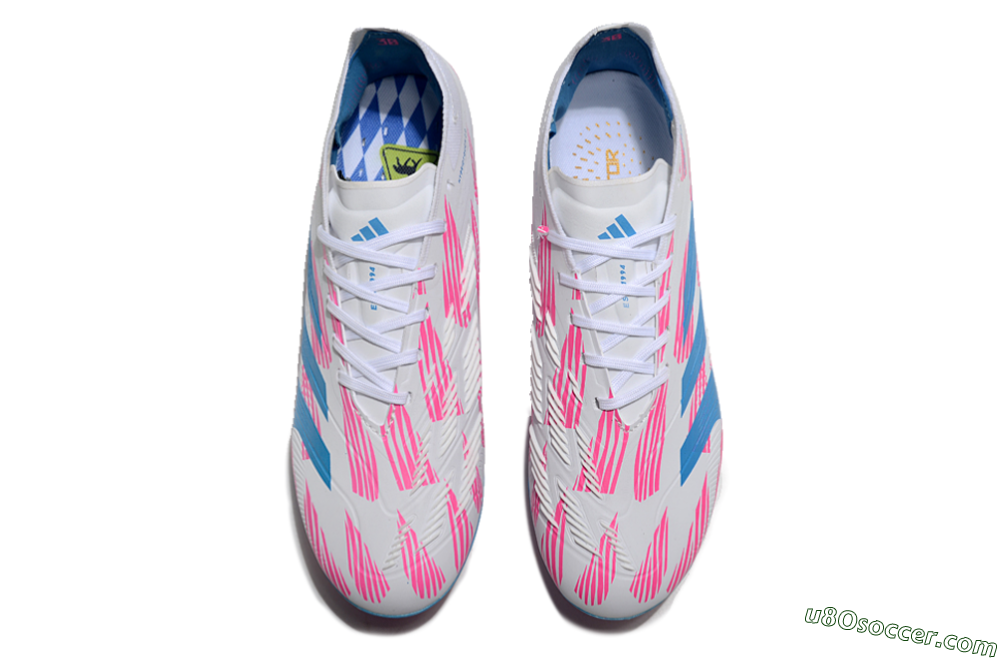 Adidas Predator Elite 24 MG Multi Ground Soccer Cleats - White/Blue/Pink 4