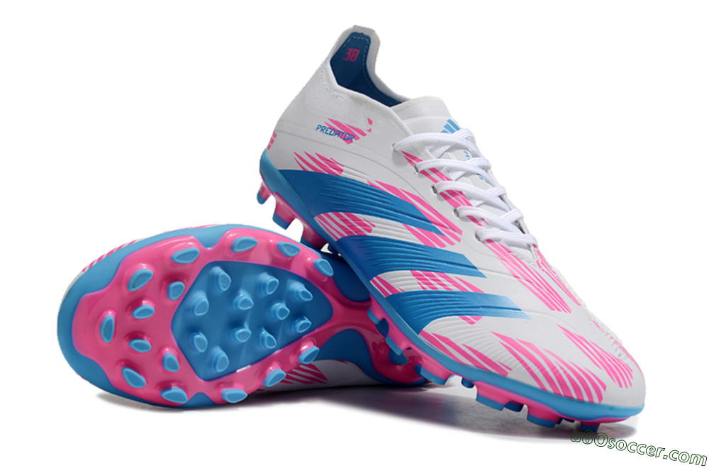 Adidas Predator Elite 24 MG Multi Ground Soccer Cleats - White/Blue/Pink 3
