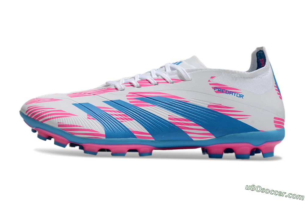 Adidas Predator Elite 24 MG Multi Ground Soccer Cleats - White/Blue/Pink 2
