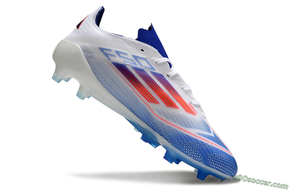 Adidas F50 Elite AG Artificial Grass Soccer Cleats - White/Blue/Red 5