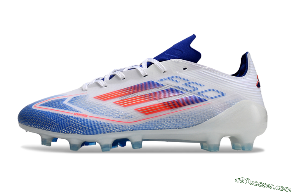 Adidas F50 Elite AG Artificial Grass Soccer Cleats - White/Blue/Red 2